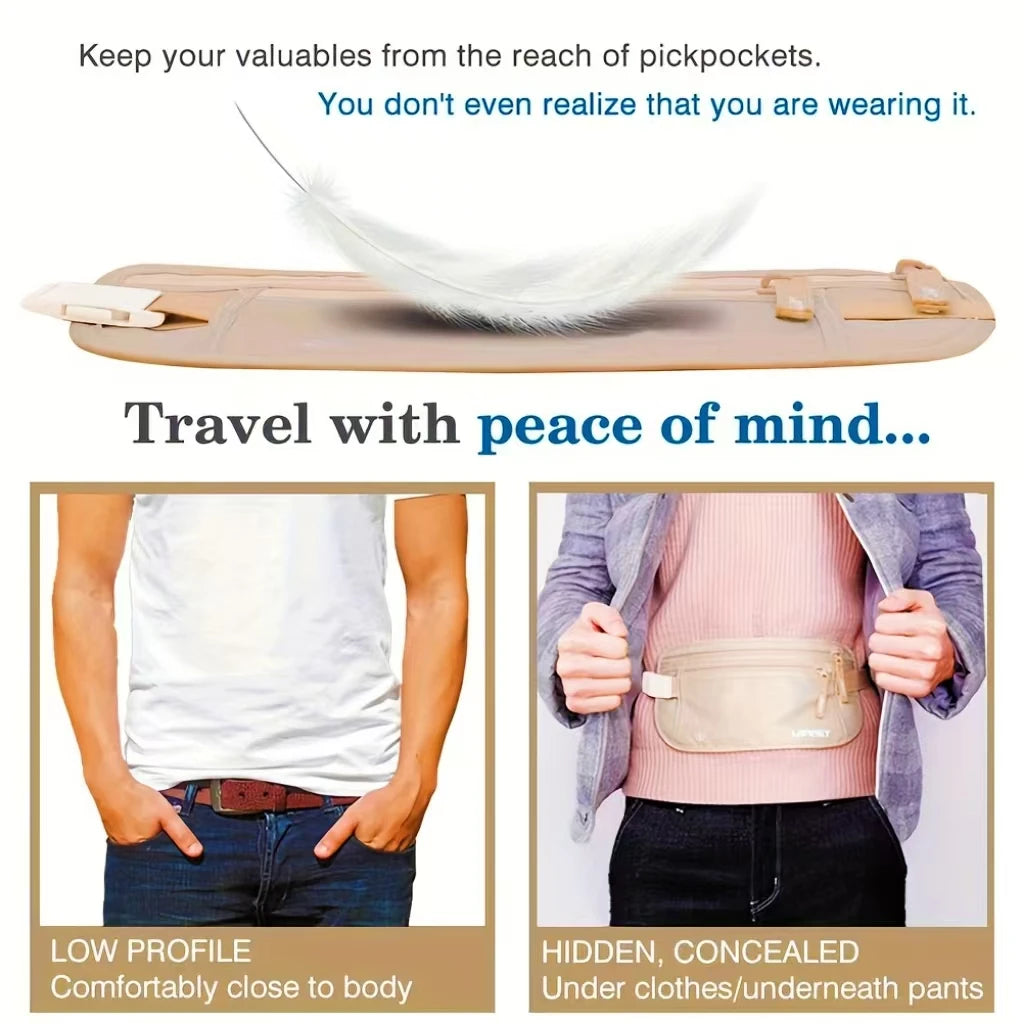 Hidden Travel Waist Bag — Anti-Theft Money & Passport Belt