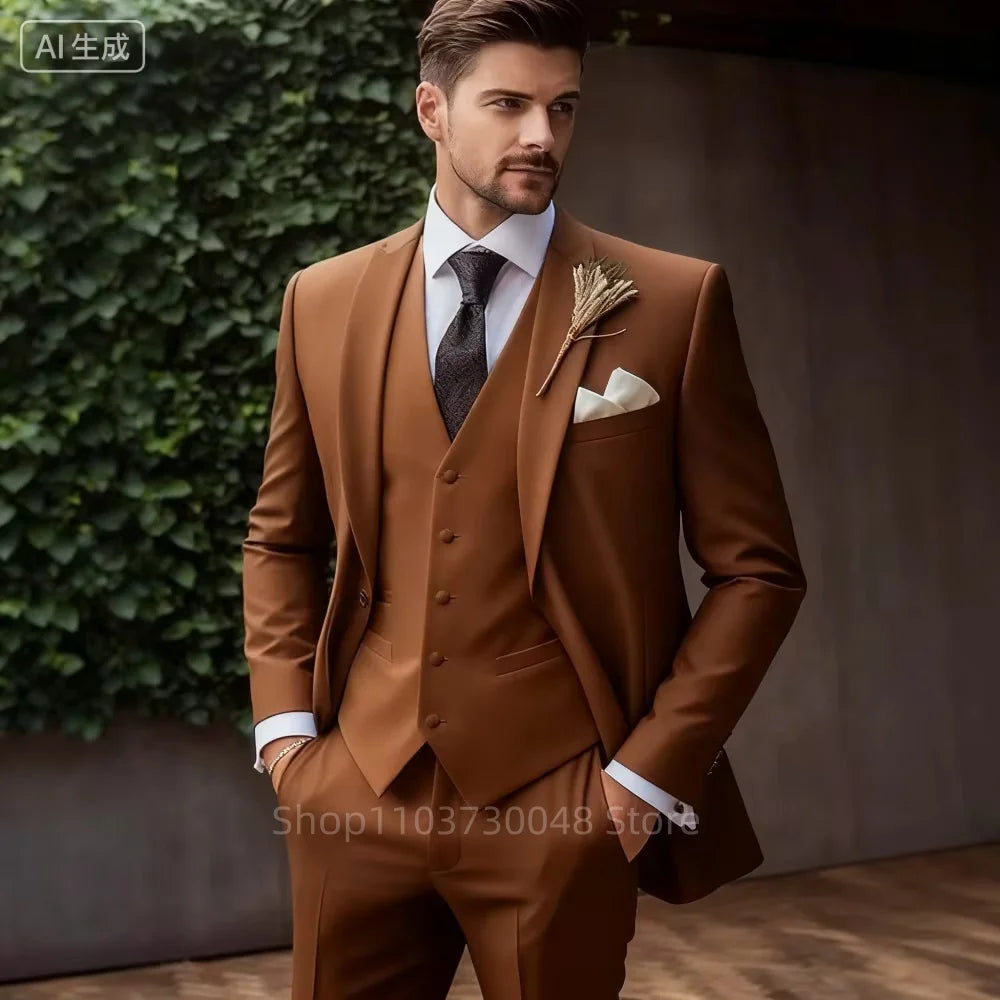 Luxury 3-Piece Men's Tuxedo Suit Slim Fit