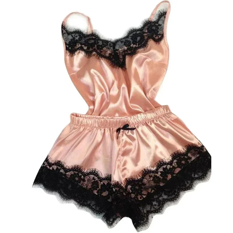 Lace Cami Top & Shorts Pajama Set