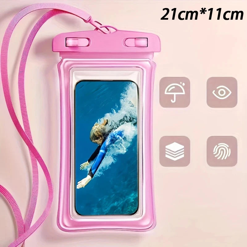 Floating Waterproof Phone Pouch with Lanyard — Beach & Pool Safe