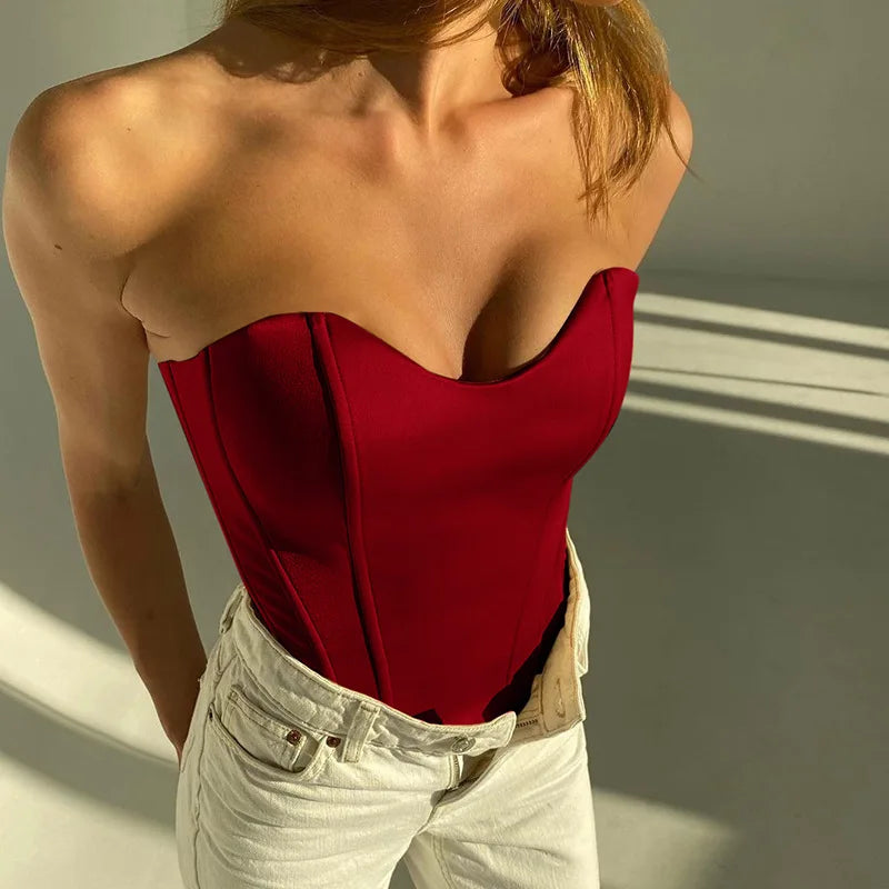 Strapless Corset Crop Top