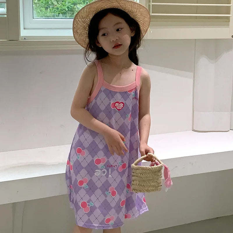 Rabbit Kids Cotton Nightdress Little Teen Girl Pajamas Dresses Children Summer Nightgowns Home Clothes Kids Sleepwear Gecelik