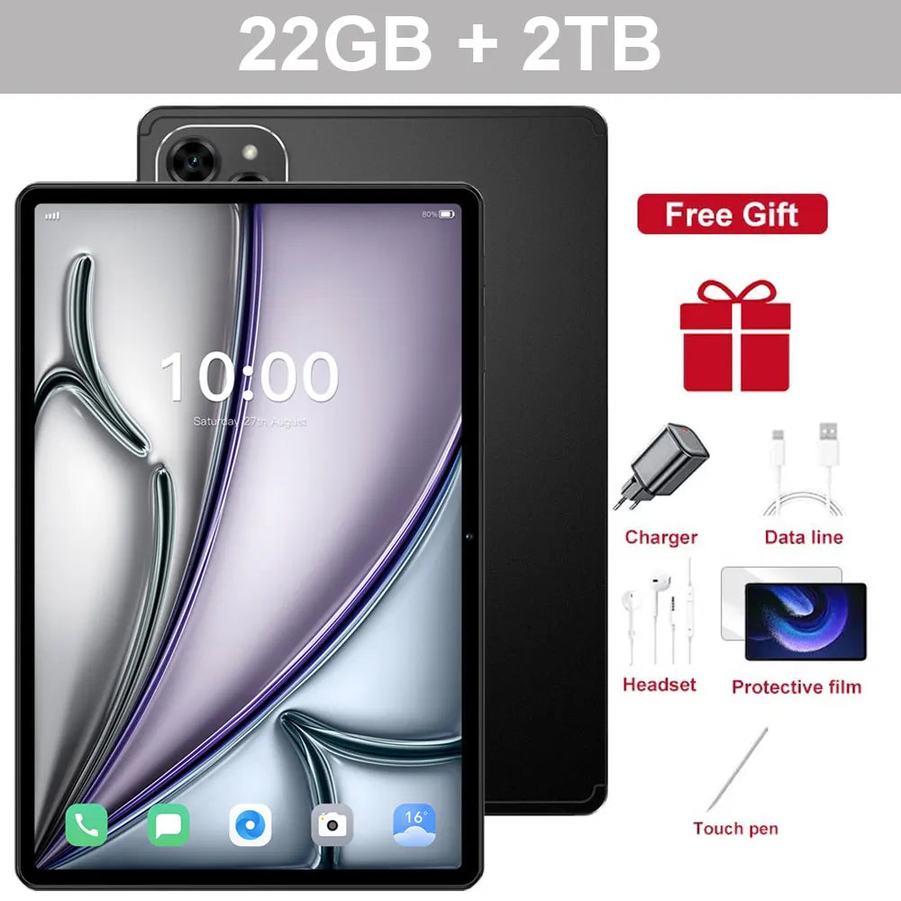 Upgraded Pad 16 Pro Tablet Android 15 Global Version 22GB+2TB 10.1" Children's Kids Tab 10000mAh Original 5G Dual SIM Tablet PC