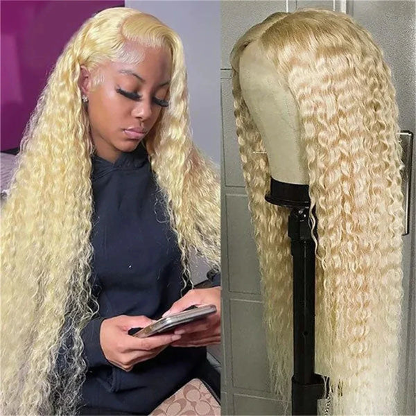 613 Loose Deep Wave Frontal Wig 13x6 HD Water Wave Lace Front Wig 30 40 Inch Honey Blonde 13x4 Lace Front Curly Human Hair Wigs