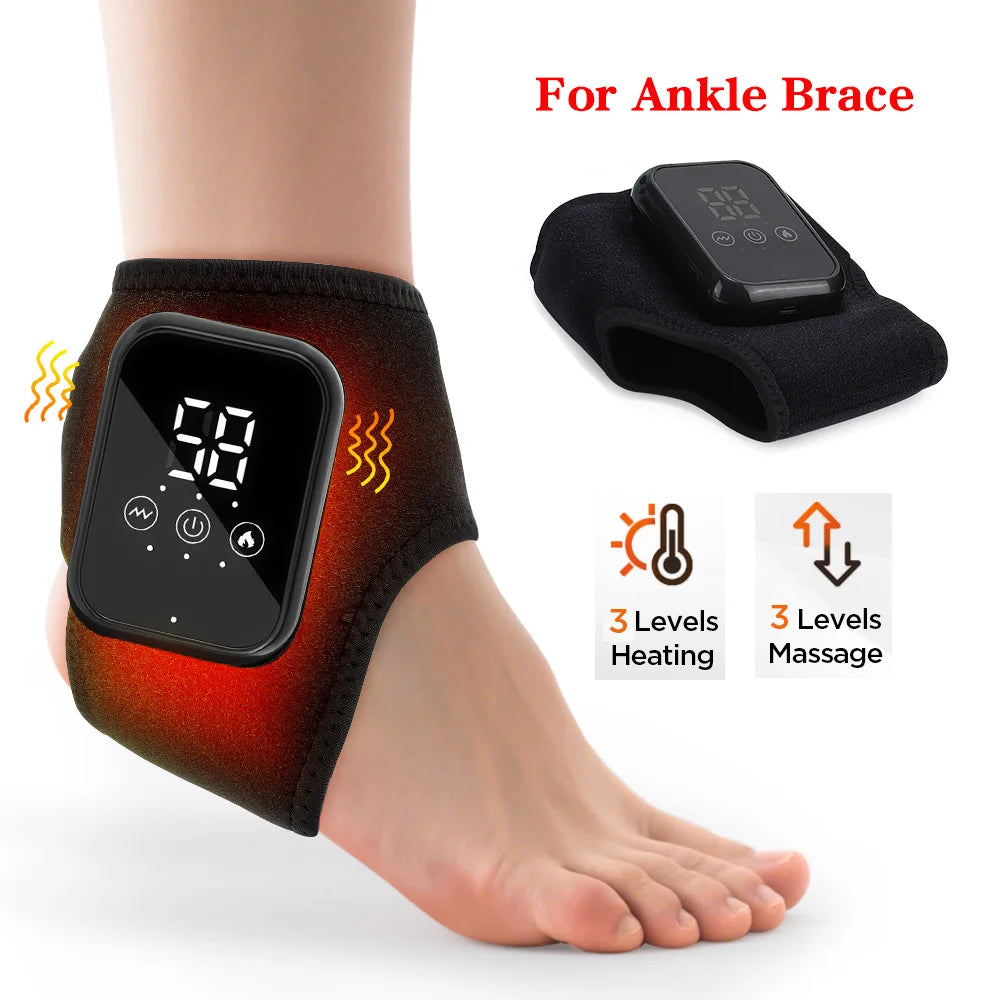 Electric Heated Wrist & Ankle Brace — Vibration Massage with Hot Compress