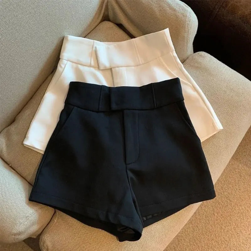 High-Waist A-Line Casual Shorts