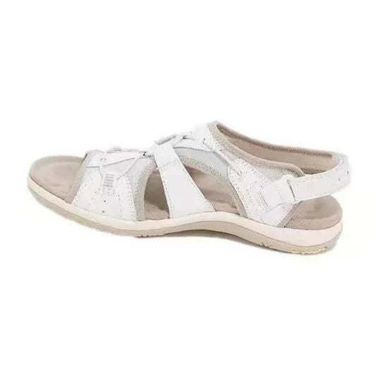 Women's Sandals Summer 2024 New Round Head Breathable Casual Sandals Large Size Flat Beach Sandals Women Zapatos De Mujer