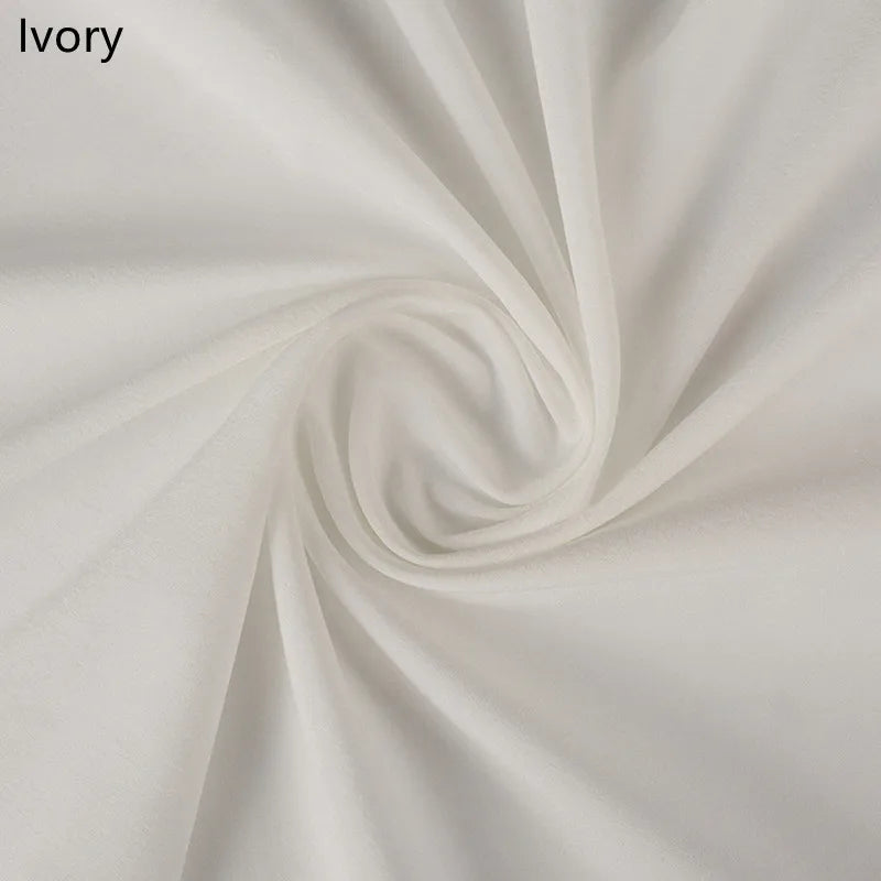 Soft Chiffon White Wedding Dresses Long Puff Sleeves Boho Bridal Gowns Side Split Sweep Train Simple A-Line Vestidos De Novia