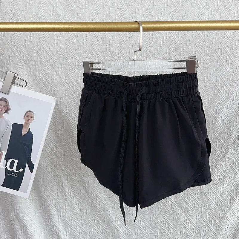 High-Waist Workout Shorts with Pockets