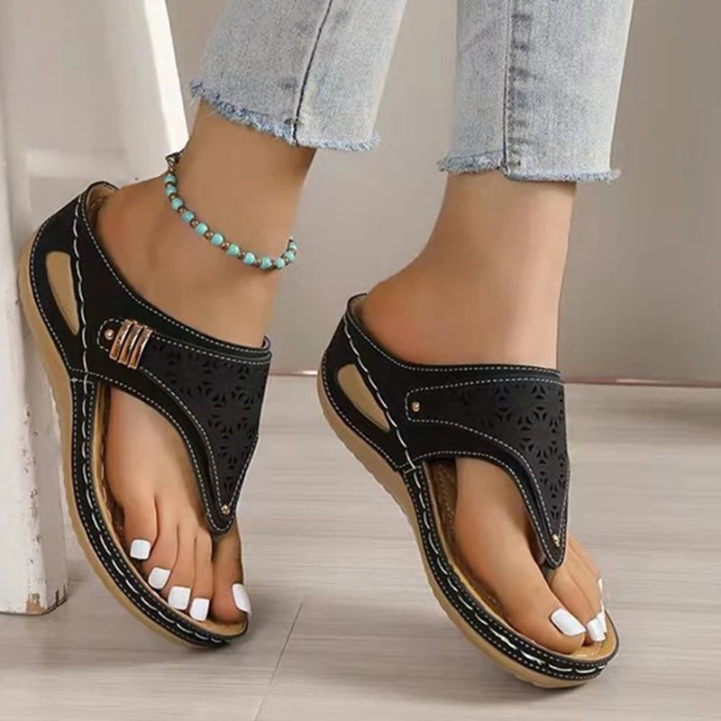Summer Sandals Women 2025 Big Size Platform Wedges Sandals Slippers Non-Slip Open Toe Flip Flops Ladies Comfortable Beach Shoes
