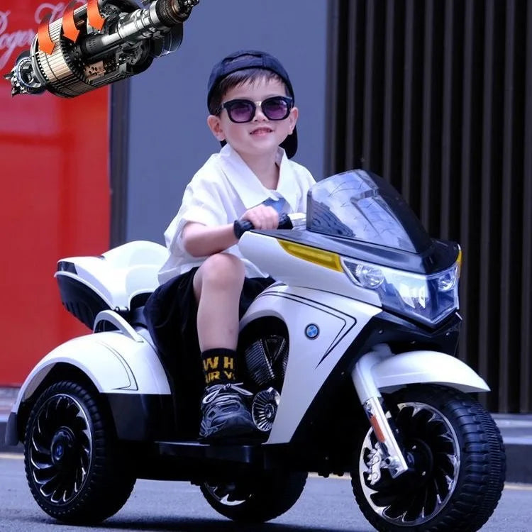 New Children's Electric Motorcycle Ride on 3-12 Years Old Load 50KG Double Kids Tricycle with True Key Start