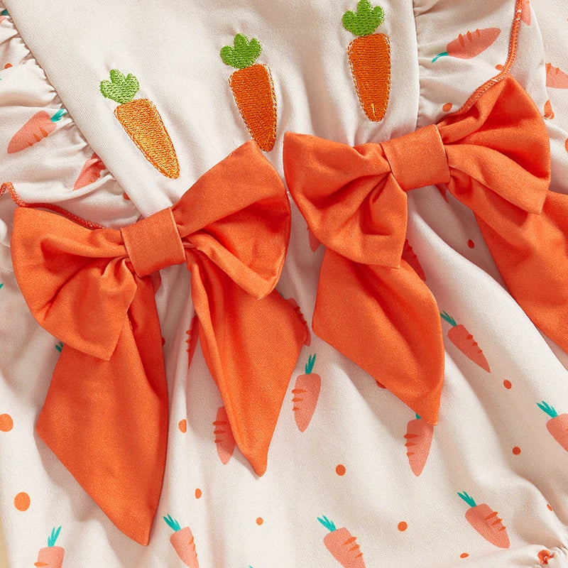 Baby Girls Easter Bunny Romper with Bow Headband