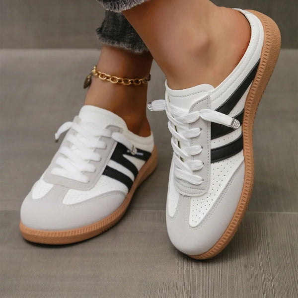 2025 New Women Shoes Sports Round Toe Flat Female Footwear Casual Sneakers Clogs Platform Summer Slip on Creeper Baotou Slippers