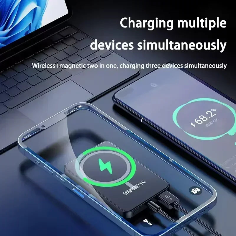 VIVO 500000mAh Wireless Magnetic PowerBank 22.5W Fast Charging Portable External Battery PowerBank Adapter For iPhone Huawei