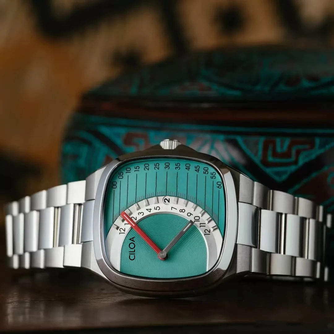 CILOA retro square watch men's brand authentic 2025 new men light luxury gift stainless steel strap waterproof quartz watch