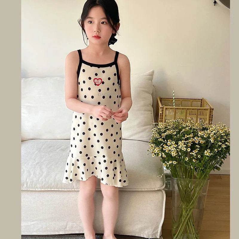 Rabbit Kids Cotton Nightdress Little Teen Girl Pajamas Dresses Children Summer Nightgowns Home Clothes Kids Sleepwear Gecelik