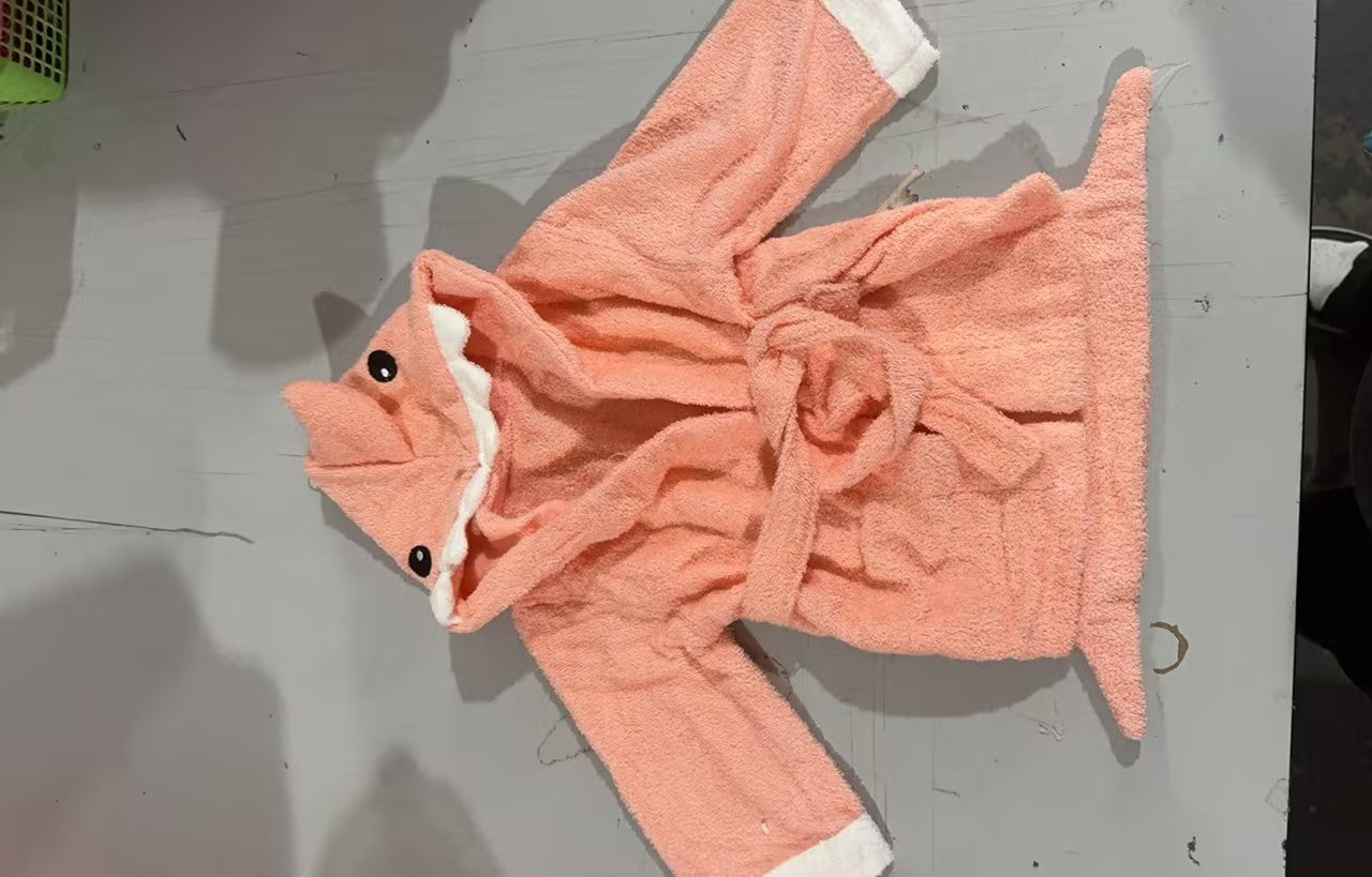 Children's Hooded Animal Bathrobe Absorbent