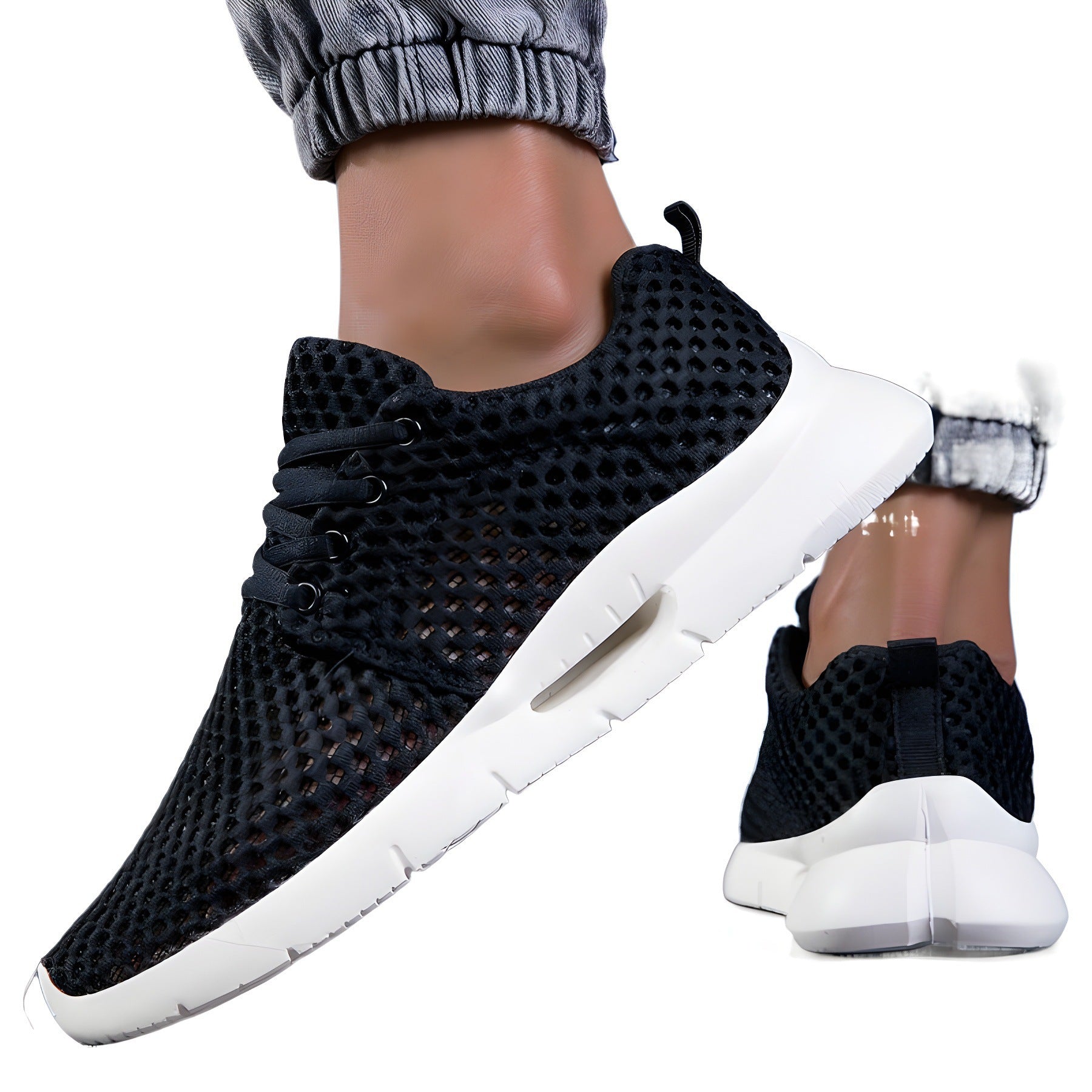 Men's Flyknit Mesh Sneakers — Lightweight Breathable Athletic Shoes