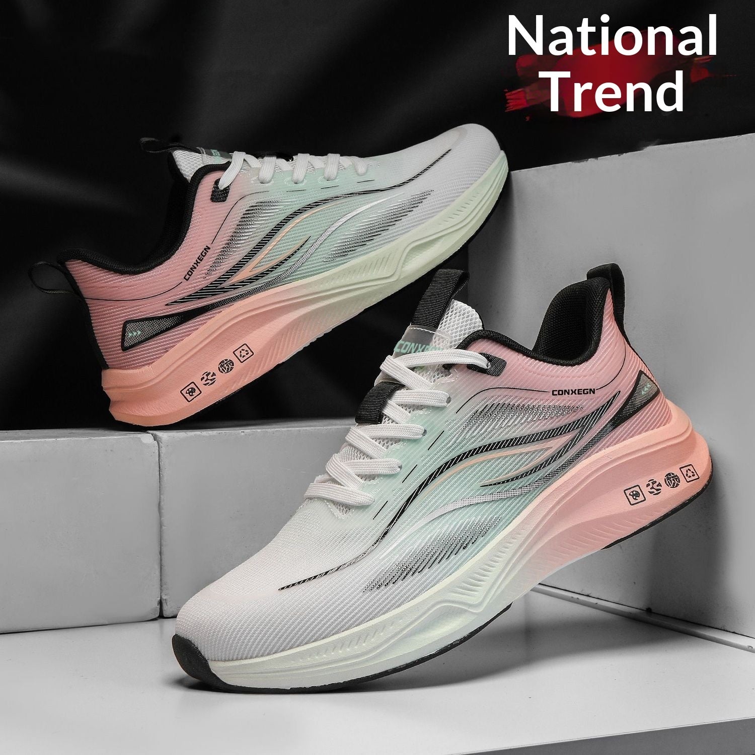 Men's Trendy Hiking Running Shoes — Mesh-Lined Casual Sneakers