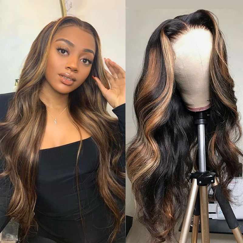 Women's Long Curly Fashion Wig Rose Net Cap