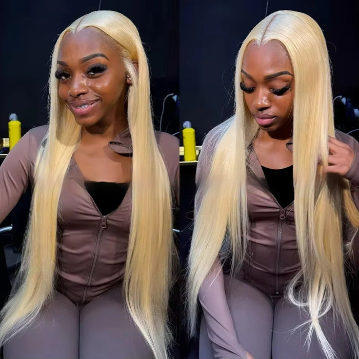 12-40Inch 613 Blonde Straight Human Hair Wigs DIY Colors