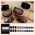 Dark Style Black Vine Press-On Nails — Gothic Nail Art