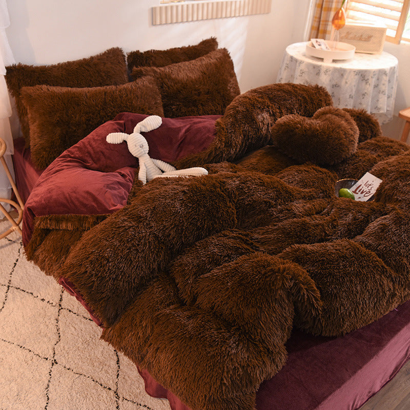 Luxury Fleece Duvet Cover Set — Plush Winter Warmth Bedding